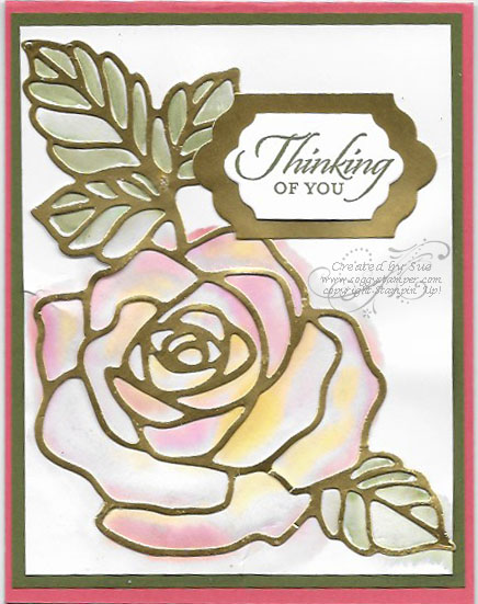 handmade card using Rose Garden Thinlits Dies