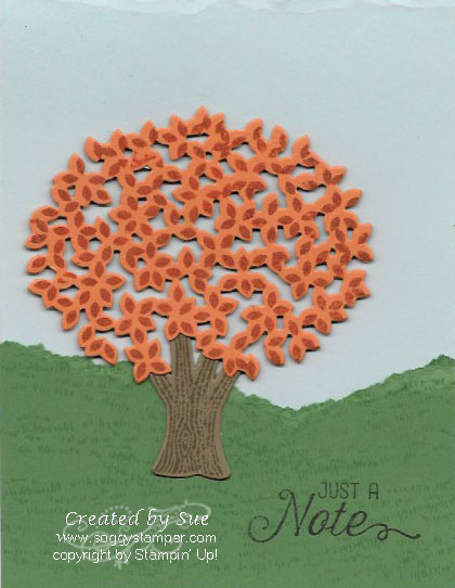 Card using Thoughtful Branches to make a fall tree