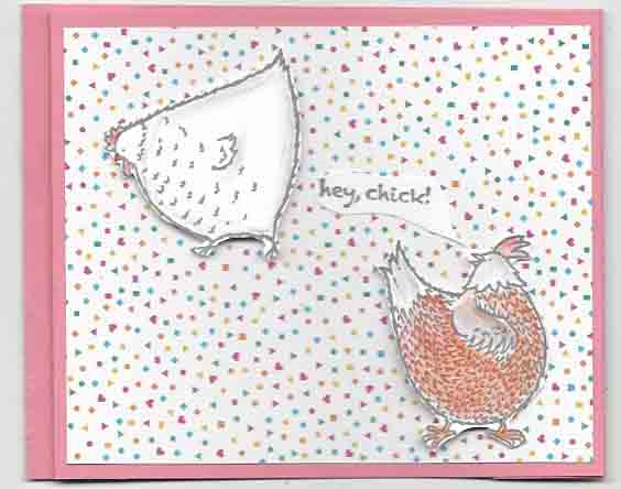 Wiper card using Hey Chick stamp set