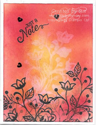 Greeting card using Flourishing Phrases stamp set and sponging