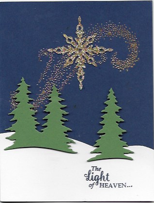 Christmas card created with Card Front Builder Thinlits, Starlight Framelits, and Star of Light stamp set