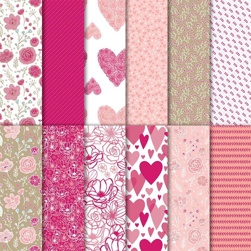 photo shows the patterns of designer series paper included in the All My Love Designer Series Paper