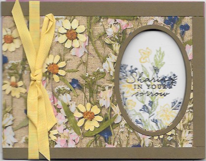 Closed view of Second Peekaboo Slide Card using Pressed Petals Specialty Designer Series Paper