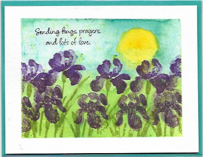 greeting card using Pigment Sprinkles and Inspiring Iris stamp set