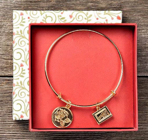 the beautiful gold rose bracelet that is part of the Christmastime Is Here Suite