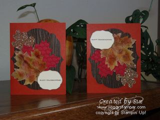 Fall leaves card double