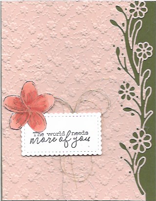 handmade card using Ornate Floral 3D Embossing Folder