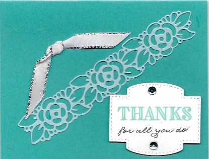 photo is of a handmade Thank You card created with the Ornate Thanks Bundle
