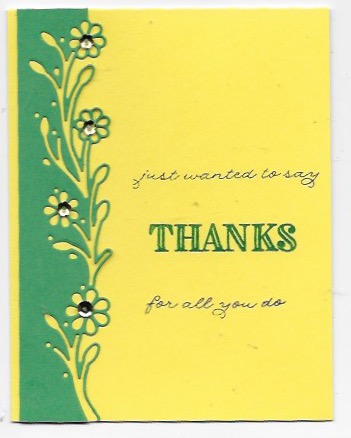 handmade Thank You card created with product from the Ornate Garden Suite