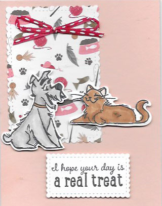 Handmade card created with the Pampered Pets bundle and Playful Pets Designer Series Paper.