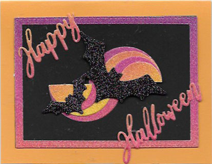 Handmade stunning shimmery Halloween card