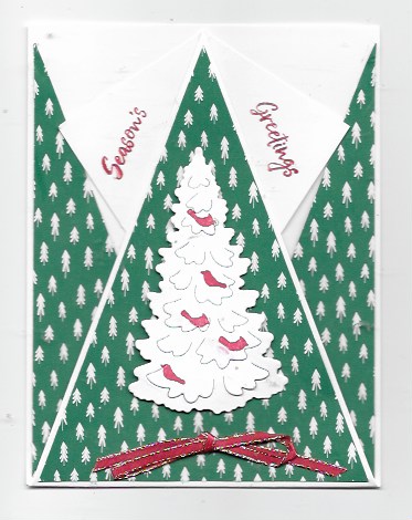 Handmade Arrow Fold Christmas Card using In the Woods Dies