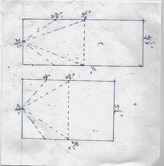 Template showing the scoring measurements for both a top fold and side fold A2 card