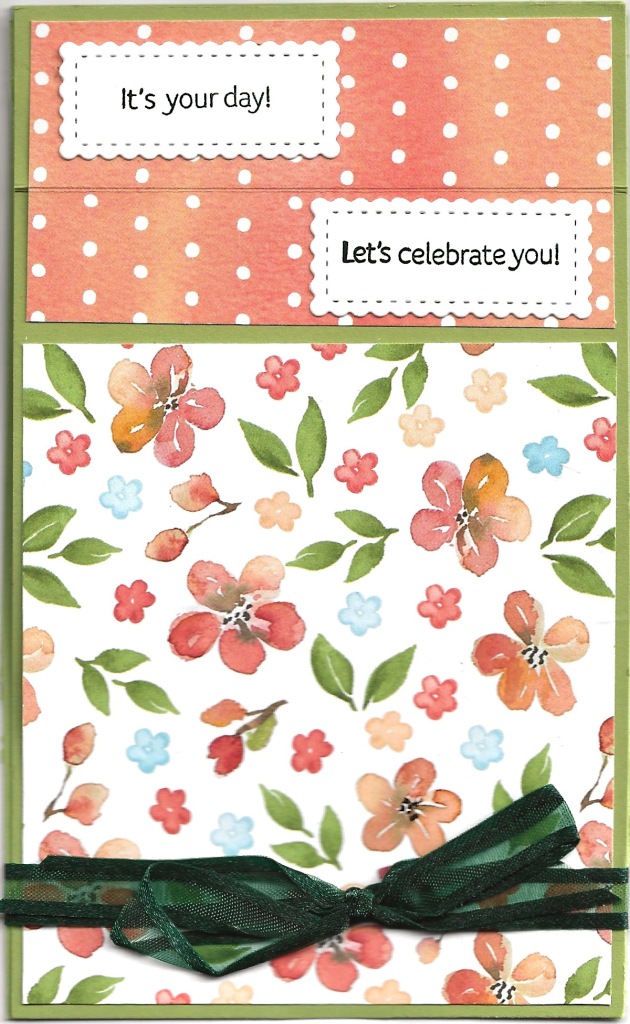 Handmade Sliding Double Pop OutBirthday card created with You're Peachy Designer Series Paper and Sweet as a Peach stamp set