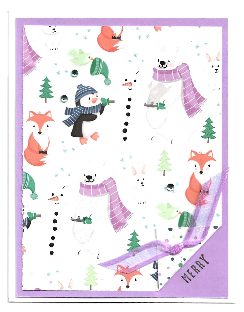 Handmade winter card created with the free Penguin Playmates Designer Series Paper