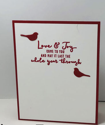 Photo shows the back of the double box fancy fold card