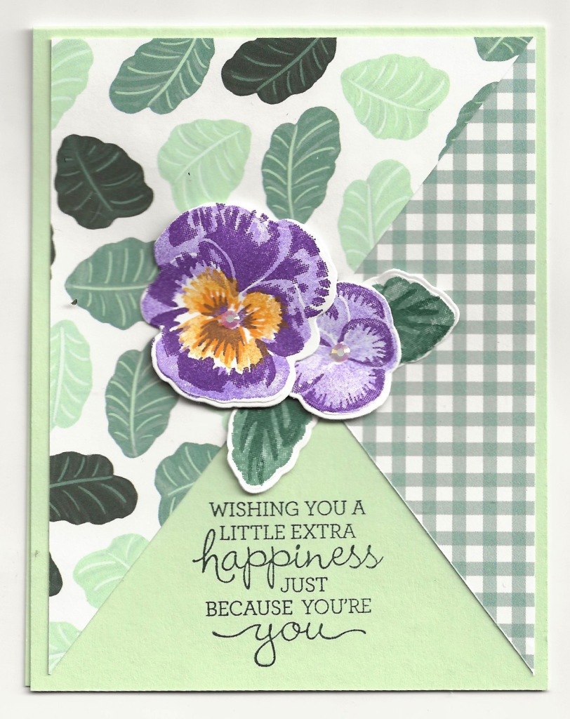 Handcrafted card using the Pansy Patch Bundle