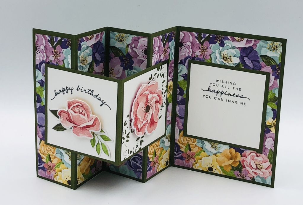 photo of a WV fold greeting card created with product from the Hues of Happiness Suite