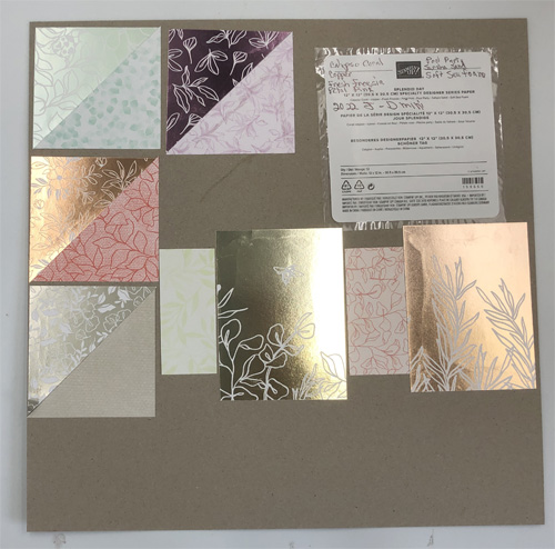 image is of samples of the Splendid Day Specialty Designer Series Papers, part of the Beautiful Splendid Thoughts Suite
