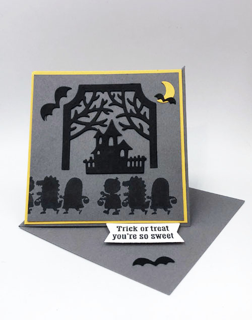 photo shows a Scary Cute Parade Fancy Fold card