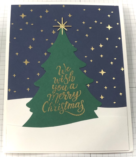 Easy Merriest Trees Christmas Card