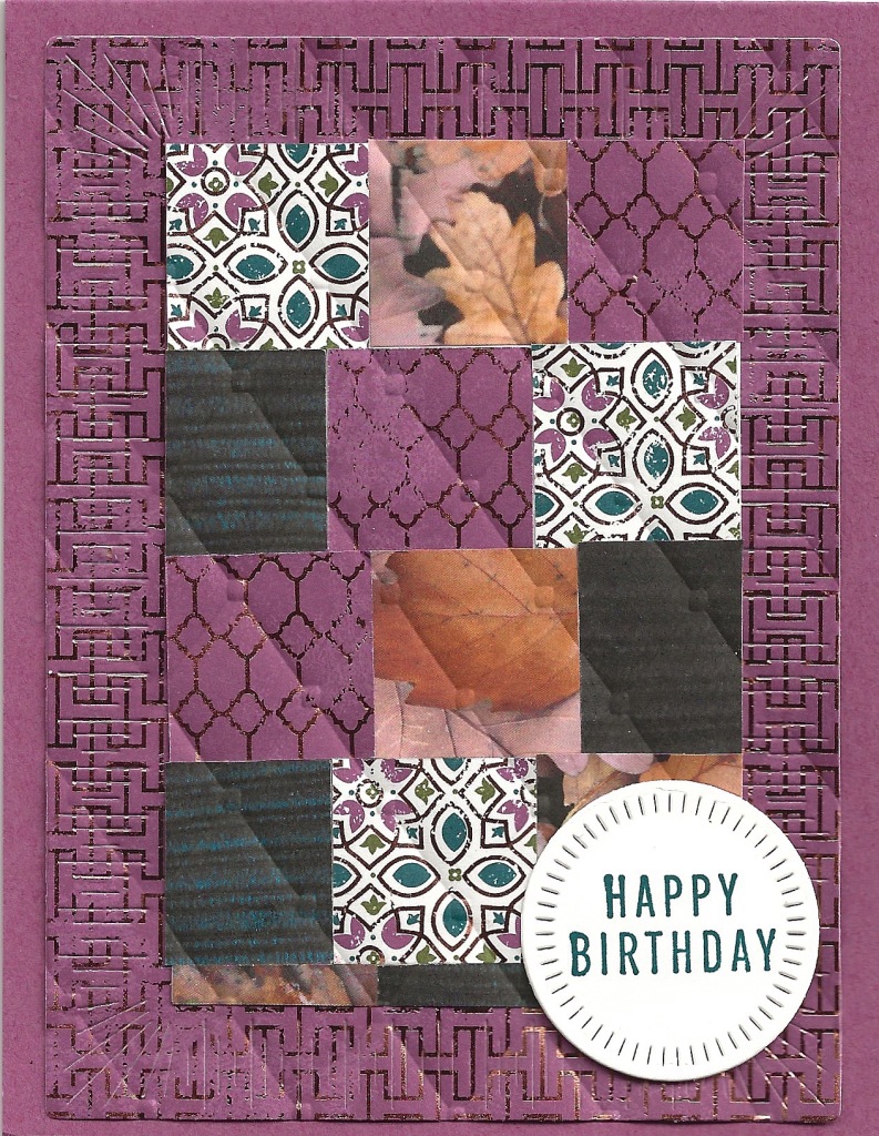 photo is of a beautiful quilted card using the gorgeous ll About Autumn Specialty Designer Series Paper